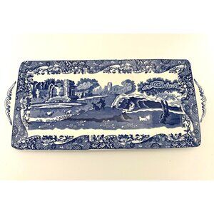 Spode Blue Italian Sandwich Tray Platter 13”